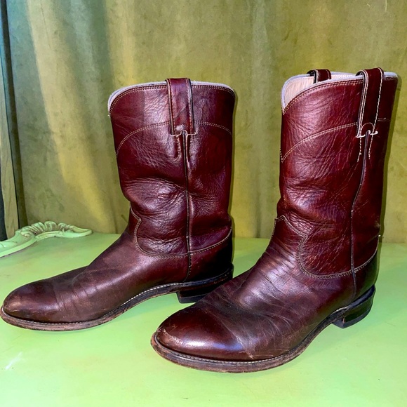 Justin Boots Shoes Justin Cowboy Riding Boots Vintage And Worn Fits